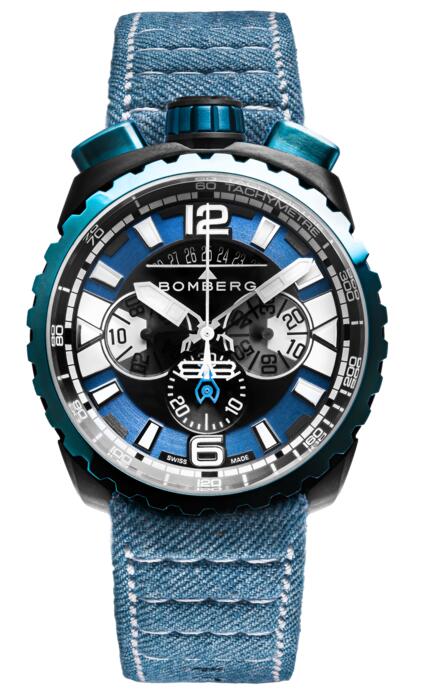 Review Bomberg Bolt-68 Gun Sky Blue BS45CHPBLGM.050-3.3 Replica mens watch